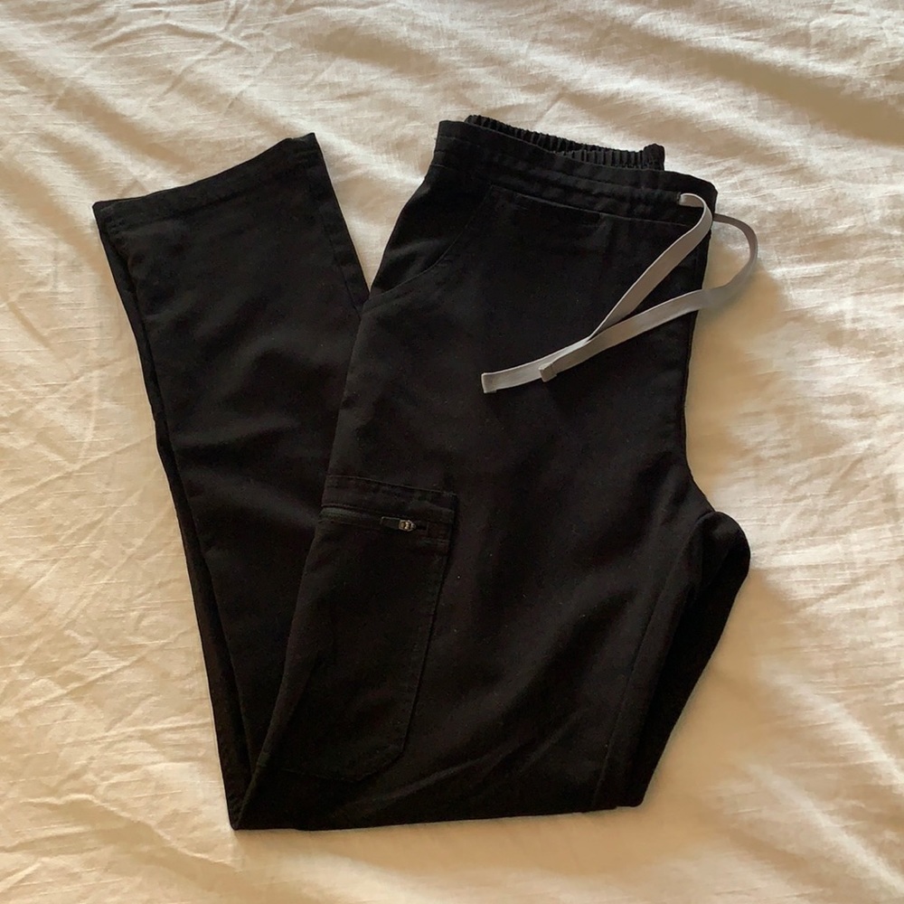 Small regular black yola figs pants